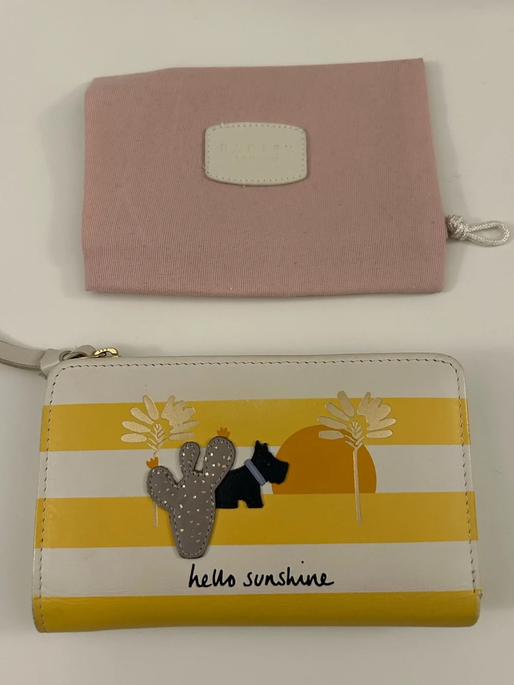 RADLEY LONDON Hello Sunshine Bright Yellow & White Wallet with Cactus Applique